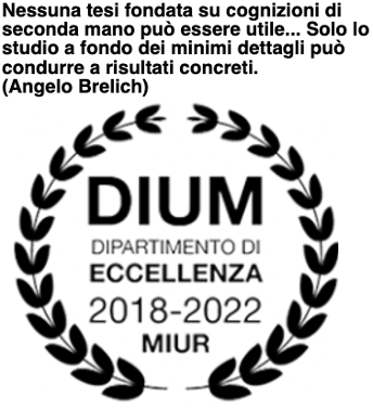 Nessuna tesi fondata su cognizioni di seconda mano può essere utile... Solo lo studio a fondo dei minimi dettagli può condurre a risultati concreti.
(Angelo Brelich)