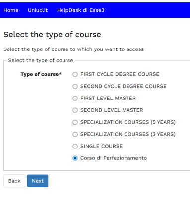 Second step admission procedure