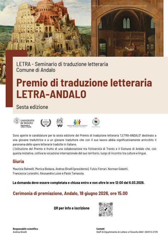 AVVISO: Premio LETRA 2026 per la traduzione letteraria