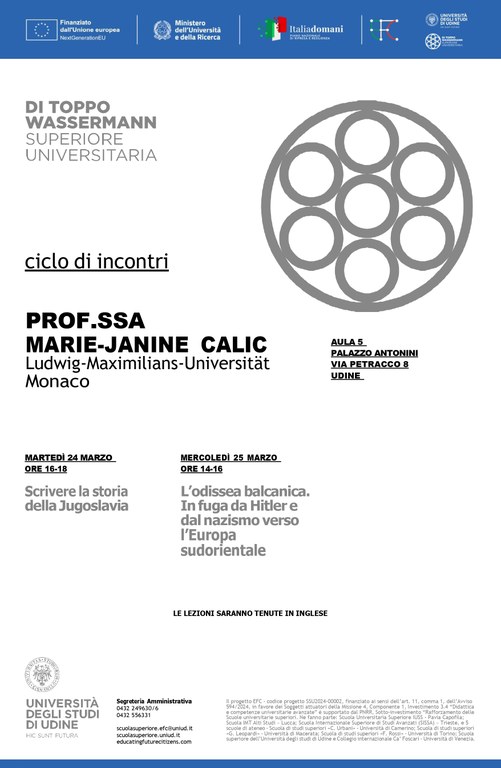 CICLO DI INCONTRI: Prof.ssa MARIE-JANINE CALIC