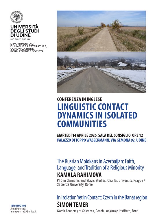 CONFERENZA IN INGLESE LINGUISTIC CONTACT DYNAMICS IN ISOLATED COMMUNITIES