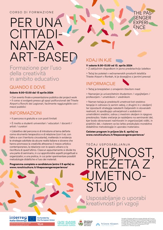 Corso di formazione gratuito "Per una cittadinanza art-based" - da sabato 13 aprile