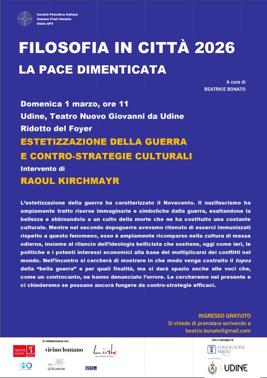 Filosofia in città 2026 - La pace dimenticata