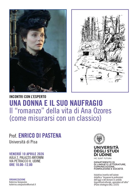 INCONTRI CON L'ESPERTO: UNA DONNA E IL SUO NAUFRAGIO - Prof. Enrico Di Pastena