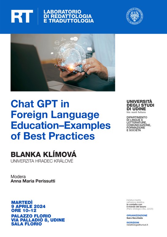 Invito a conferenza sull'uso di ChatGPT nell'apprendimento linguistico
