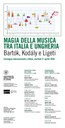 MAGIA DELLA MUSICA TRA ITALIA E UNGHERIA - Bartók, Kodály e Ligeti - Convegno internazionale a Udine 21 aprile 2026