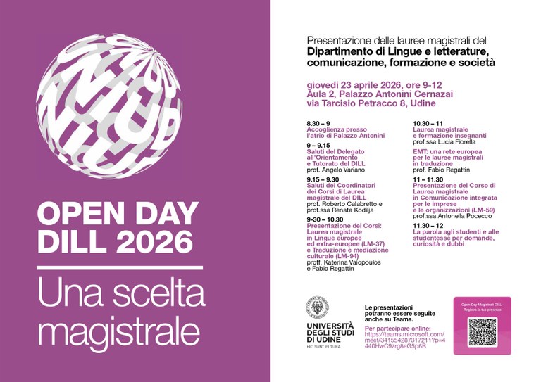 OPEN DAY  DILL 2026  Una scelta  magistrale