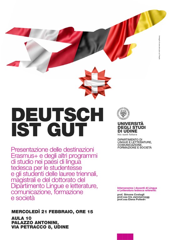 Presentazione delle destinazioni Erasmus+ e degli altri programmi di studio nei paesi di lingua tedesca per studenti/esse e dottorandi/e
