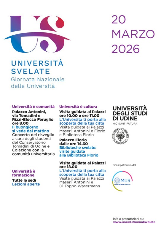 Università svelate - Giornata Nazionale delle Università 20 marzo 2026