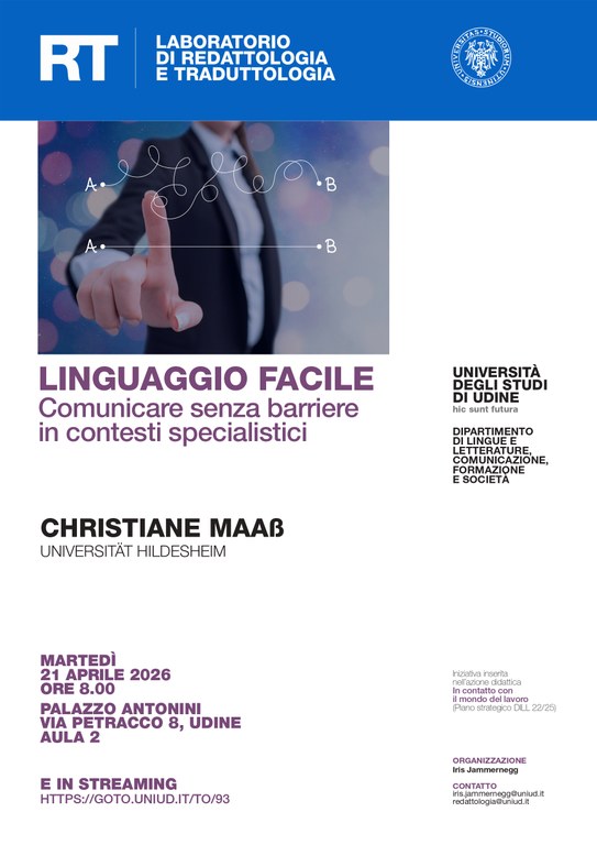 Workshop: Linguaggio facile. Comunicare senza barriere in contesti specialistici