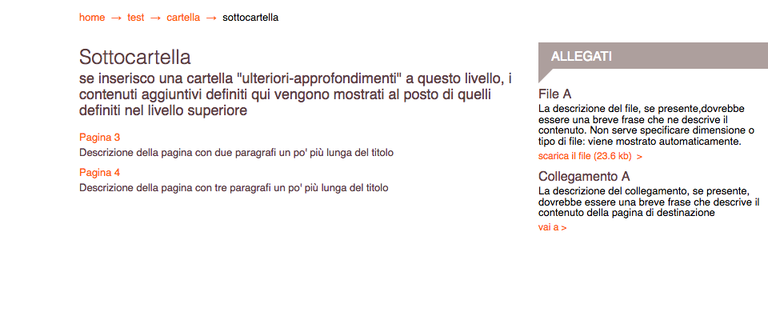 Ulteriori Approfondimenti: screenshot sotto-cartella