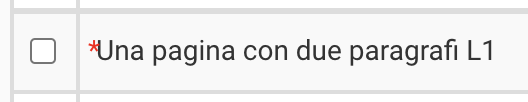 Elemento come vista predefinita marcato nella vista contenuti